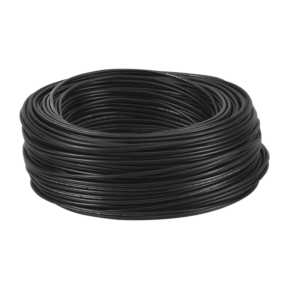 Rollo de 100 metros de cable THW CCA 14 AWG negro, Basic SKU CCA-14N0