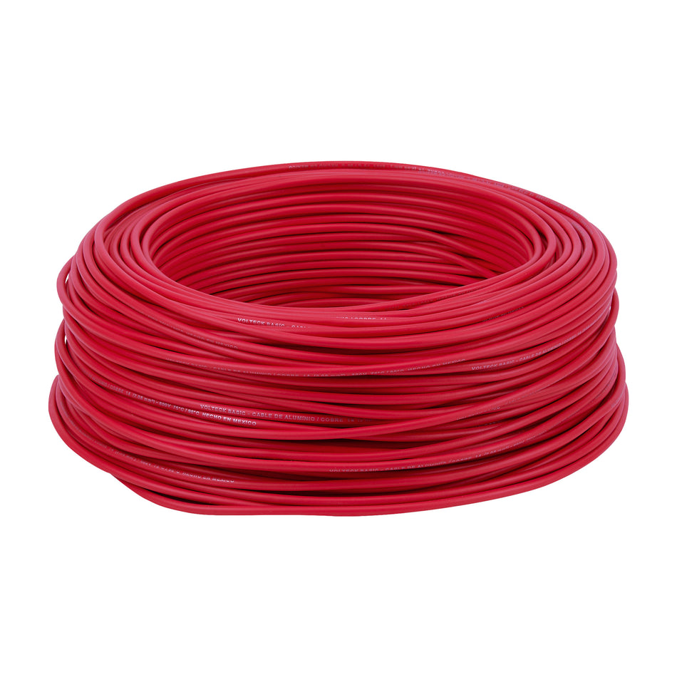 Rollo de 100 metros de cable THW CCA 14 AWG rojo, Basic SKU CCA-14R0