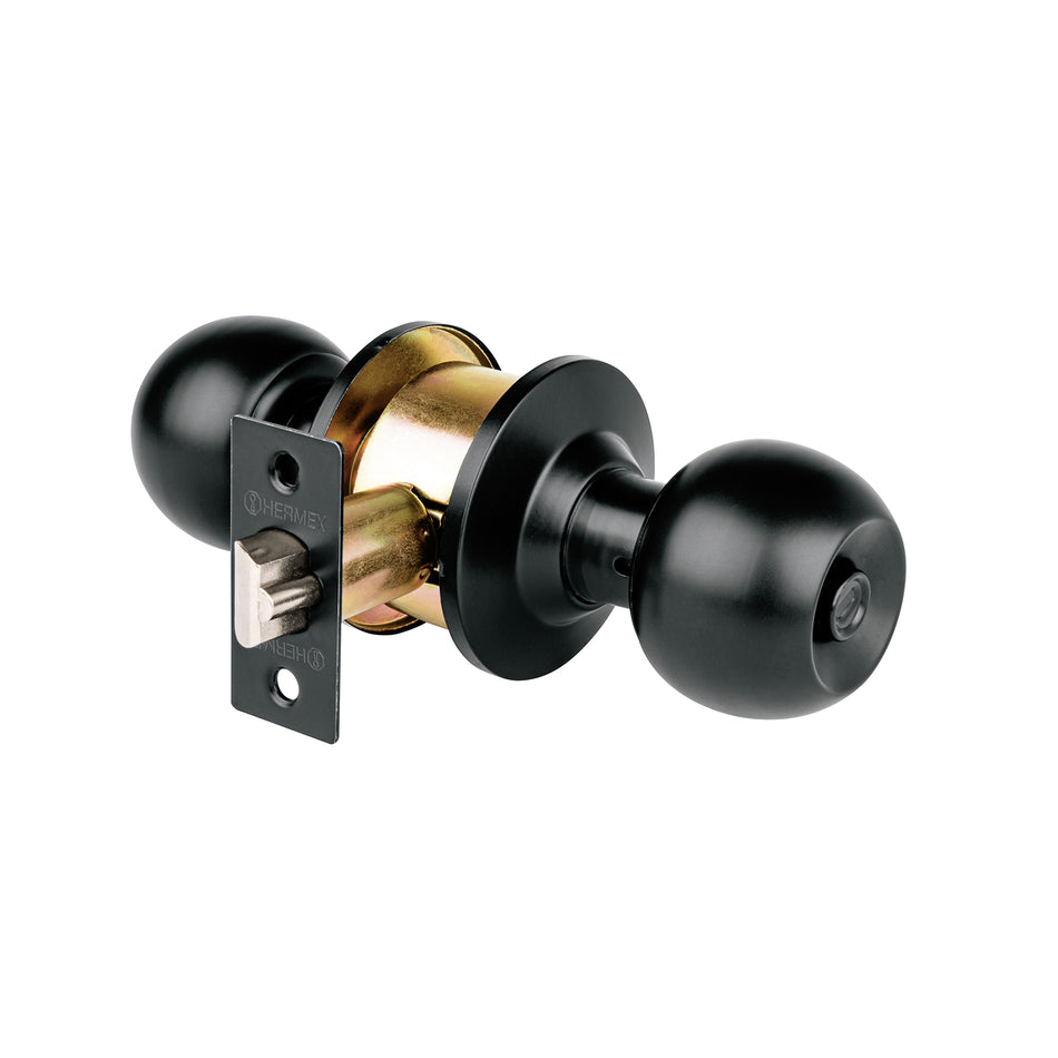 CERRADURA POMO, NEGRO, ESFERA, RECAMARA, HERMEX SKU CEPO-61R