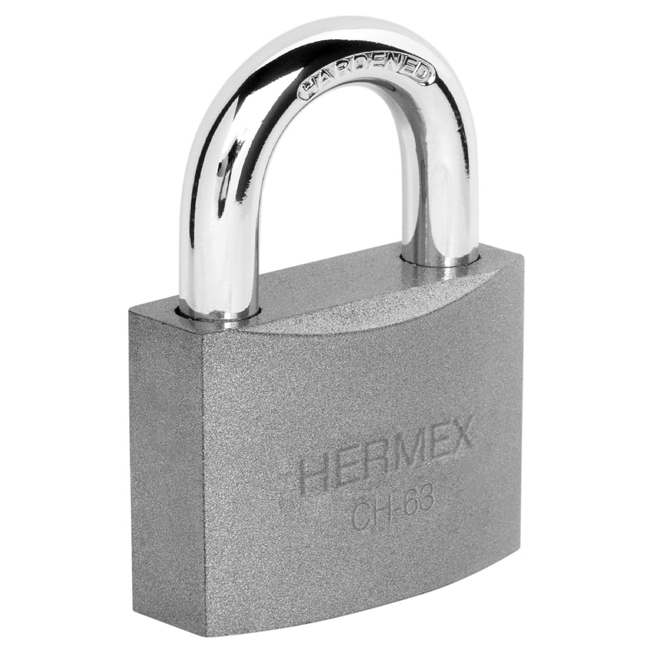 Candado de hierro 63 mm gancho corto en caja, Hermex SKU CH-63