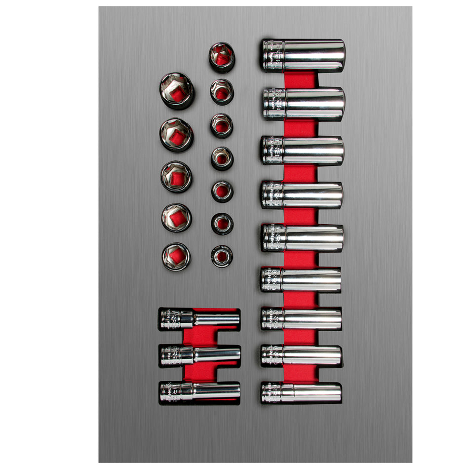 JUEGO DE DADOS CORTOS Y LARGOS CUADRO DE 3 8 METRICOS 24 PIEZAS SKU CH107L