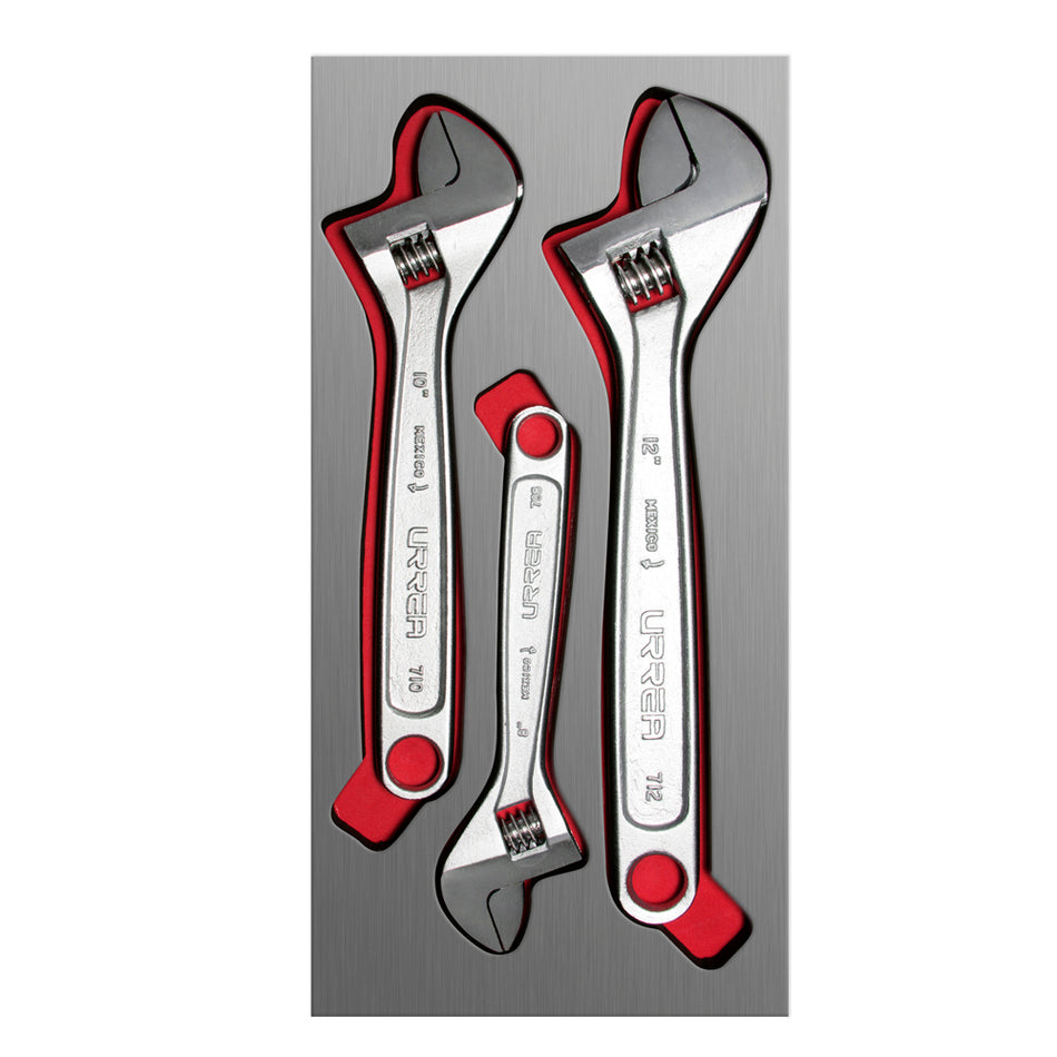 JUEGO DE LLAVES AJUSTABLES CROMADAS CON CUBIERTA LAMINADA 3 PIEZAS SKU CH111L