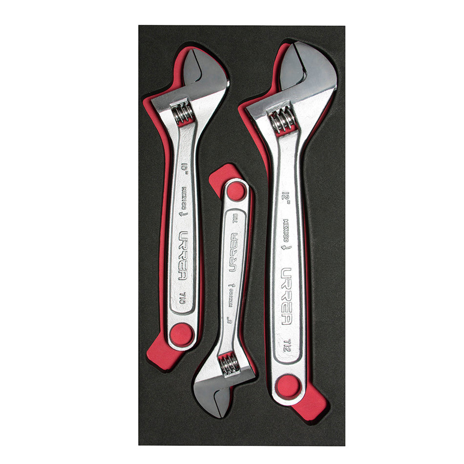 JUEGO DE LLAVES AJUSTABLES CROMADAS 3 PIEZAS SKU CH111