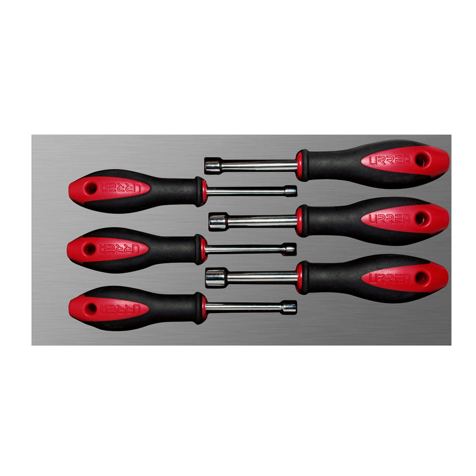 JUEGO DE DESTORNILLADORES MANGO BIMATERIAL DE CAJA EN PULGADAS BANDEJA LAMINADA 6 PIEZAS SKU CH118L