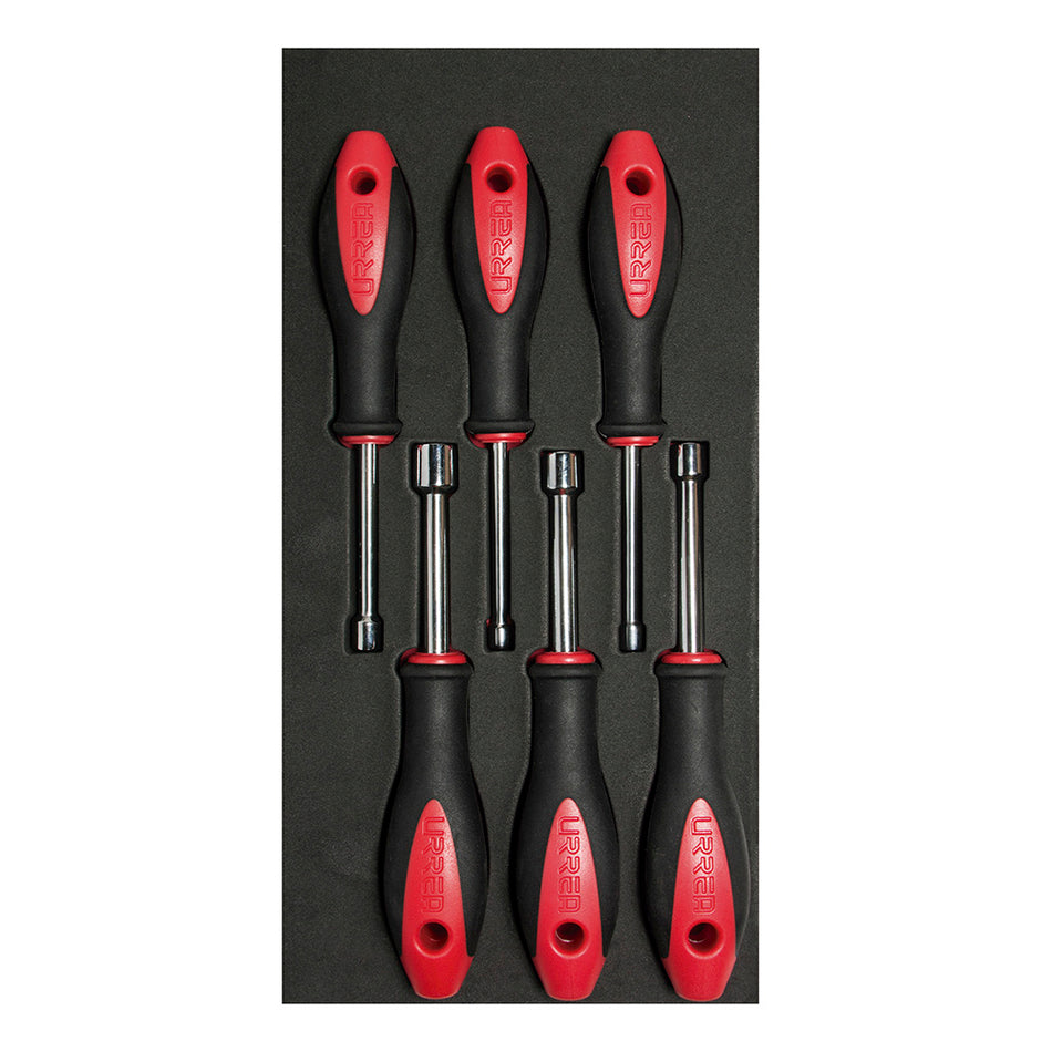 JUEGO DE DESTORNILLADORES MANGO BIMATERIAL DE CAJA EN PULGADAS BANDEJA EVA 6 PIEZAS SKU CH118