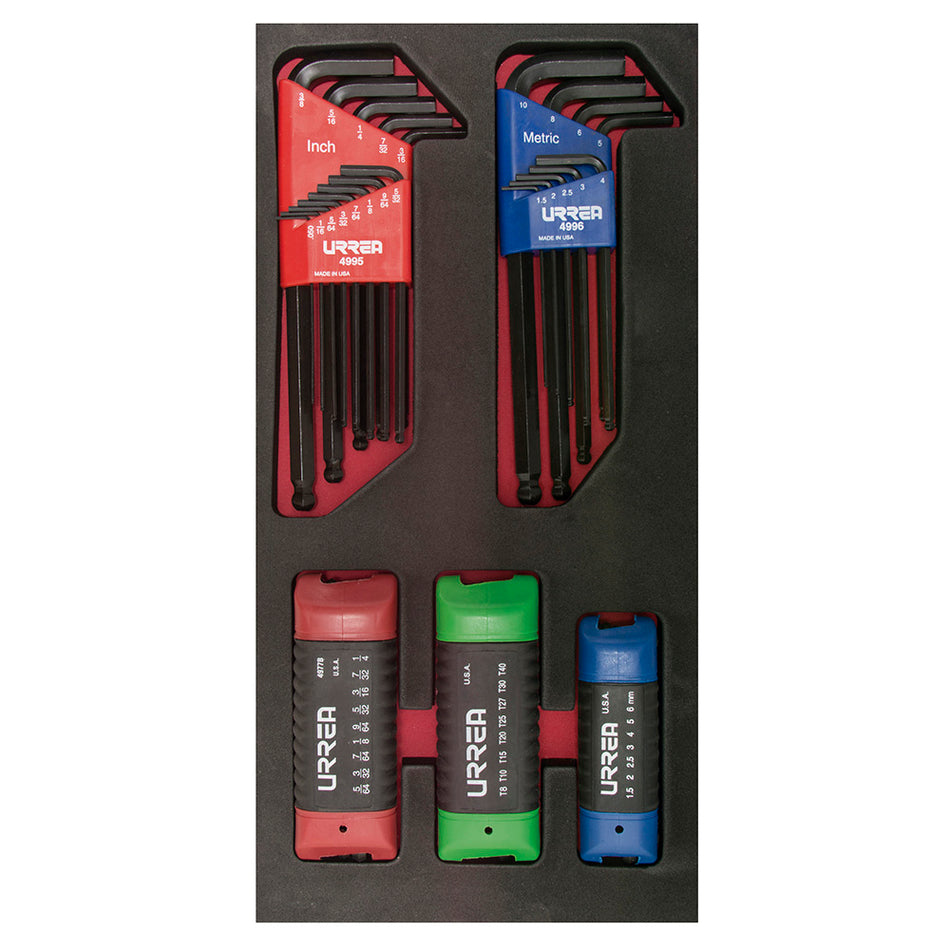 JUEGO DE LLAVES HEXAGONALES Y TIPO NAVAJA EN PULGADAS METRICAS Y TORX 46 PIEZAS SKU CH120