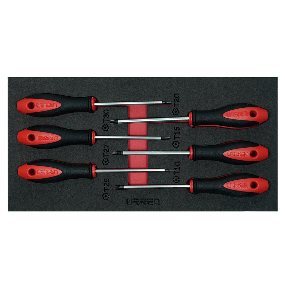 JUEGO DE DESTORNILLADORES MANGO BIMATERIAL PUNTA TORX 6 PIEZAS SKU CH129