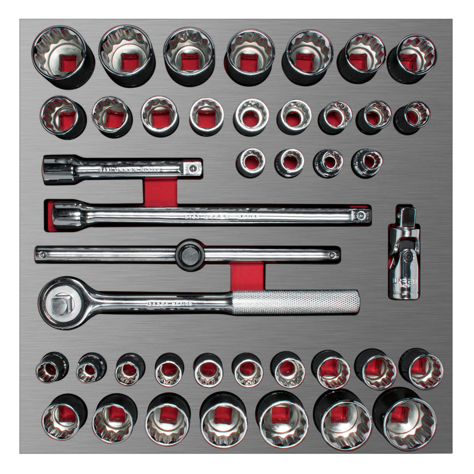 JUEGO DE DADOS CORTOS Y ACCESORIOS DE 1 2 COMBINADOS 42 PIEZAS SKU CH203L
