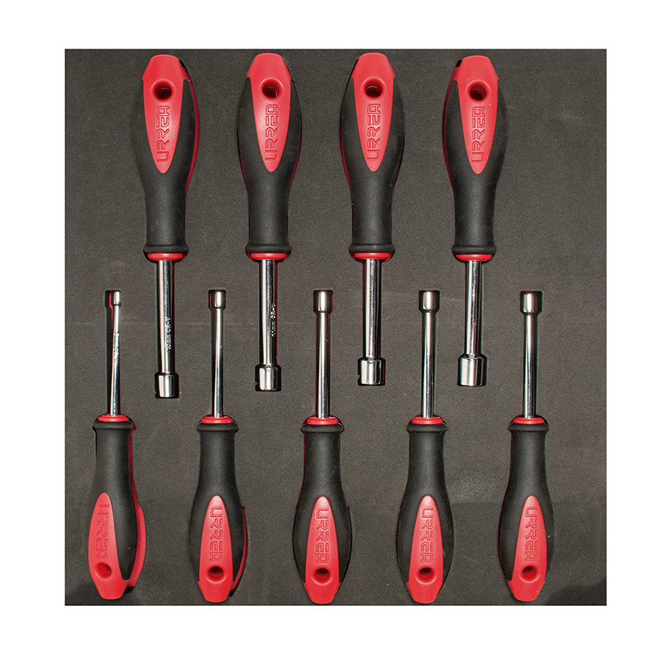 JUEGO DE DESTORNILLADORES MANGO BIMATERIAL DE CAJA METRICOS BANDEJA EVA 9 PIEZAS SKU CH210