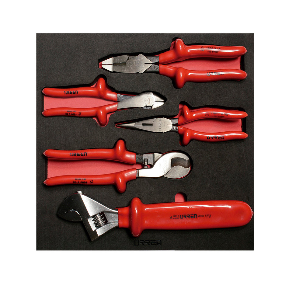 JUEGO DE PINZAS Y LLAVE AJUSTABLE 1000 V 5 PIEZAS SKU CH220