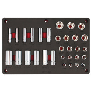 JUEGO DE DADOS EN PULGADAS CUADRO DE 1 2 32 PIEZAS SKU CH231P
