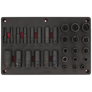 JUEGO DE DADOS EN PULGADAS CUADRO DE 1 2 29 PIEZAS SKU CH241P