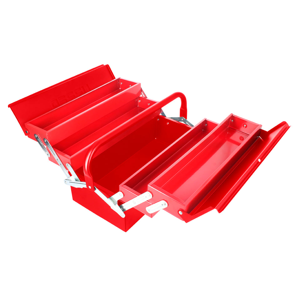 Caja portaherramientas metálica tipo acordeón roja 7" x 16" x 8" SKU CMA2