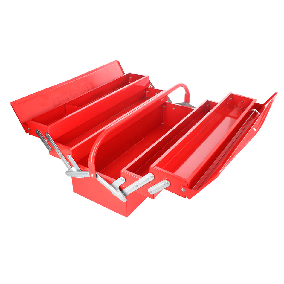 CAJA PORTAHERRAMIENTAS METALICA TIPO ACORDEON ROJA 7 X 21 X 8 SKU CMA3