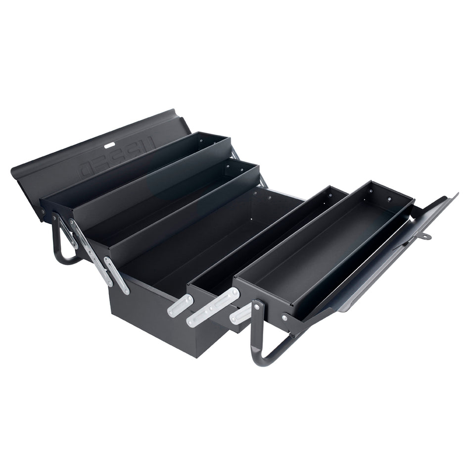 CAJA PORTAHERRAMIENTAS METALICA TIPO ACORDEON NEGRA 7 X 18 X 7 SKU CMA4