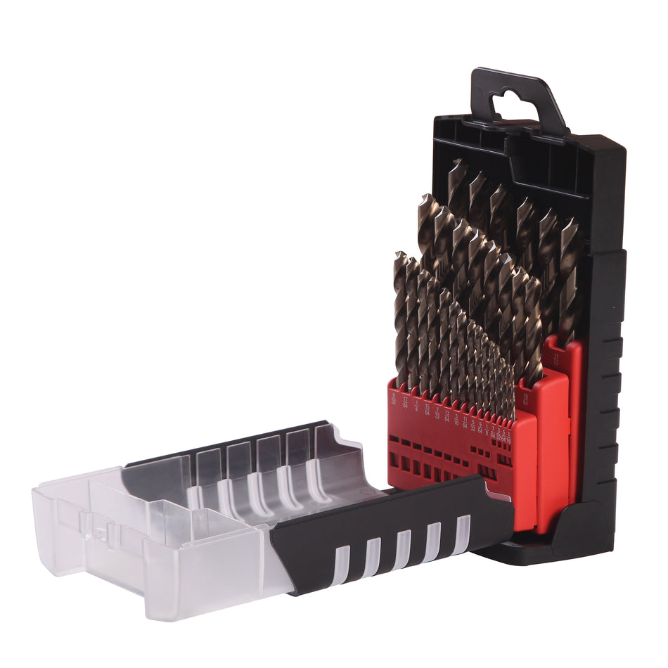 JUEGO DE BROCAS CON COBALTO DE ACERO DE ALTA VELOCIDAD ZANCO RECTO 29 PIEZAS 1 SKU CO5129
