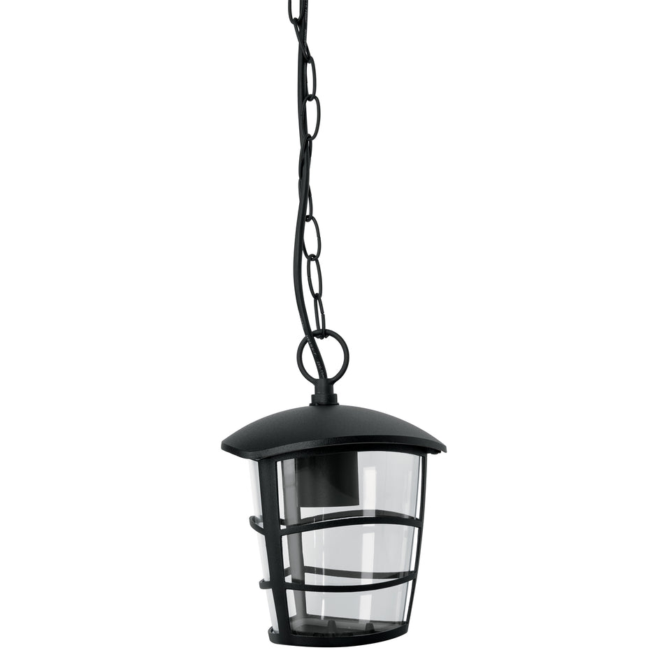 Arbotante tipo farol moderno colgante para exteriores, negro SKU COL-103S0