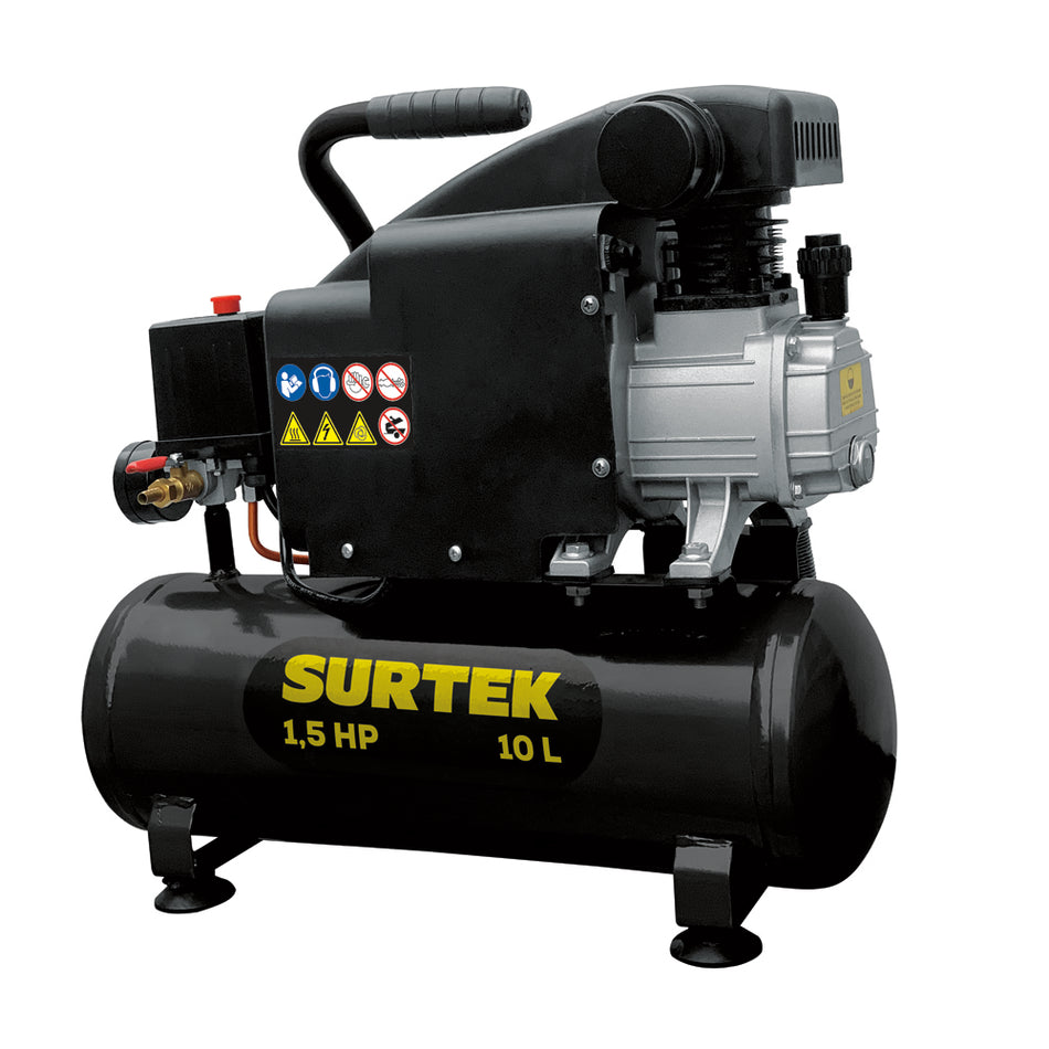 COMPRESOR DE AIRE ELECTRICO LUBRICADO 10L, 1.5HP, 127V SKU COMP4100