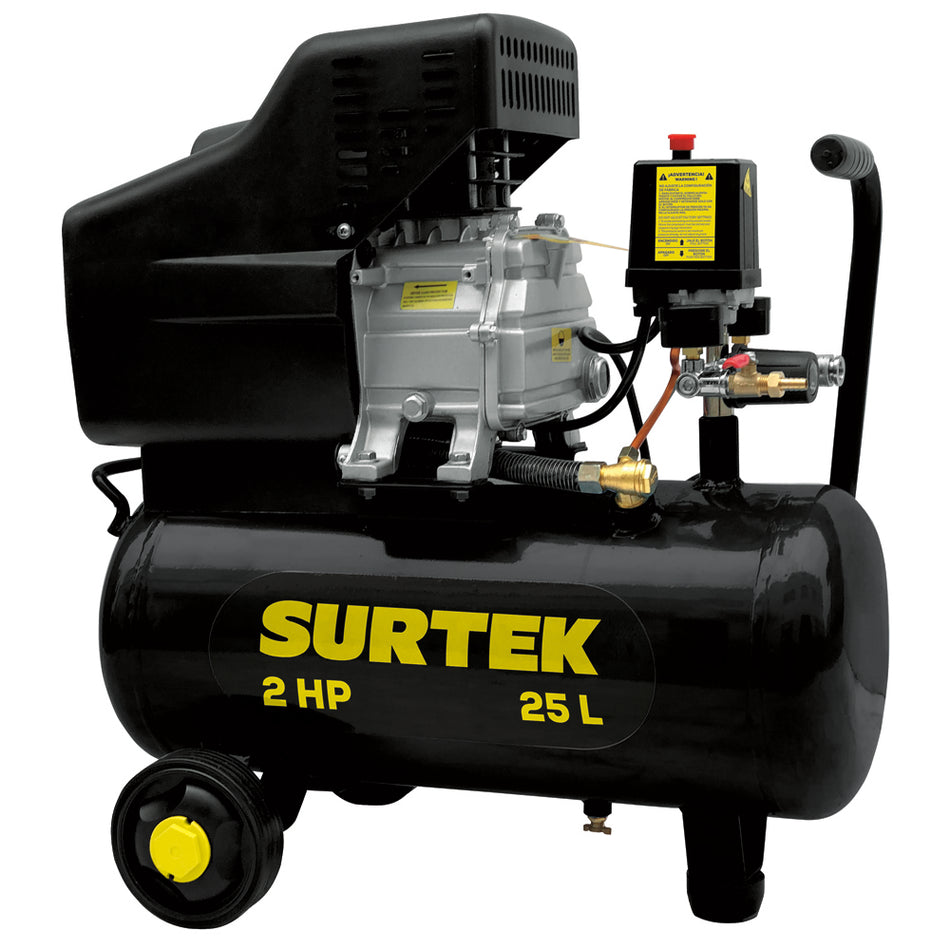 COMPRESOR DE AIRE ELECTRICO LUBRICADO 25L, 2HP, 127V SKU COMP425B0