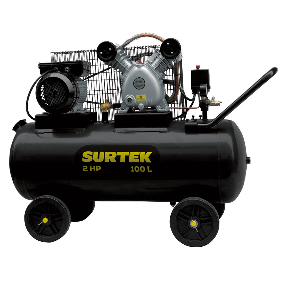 COMPRESOR DE AIRE ELECTRICO CON TRANSMISION DE BANDA 100L, 2HP, 127V SKU COMP6100B0