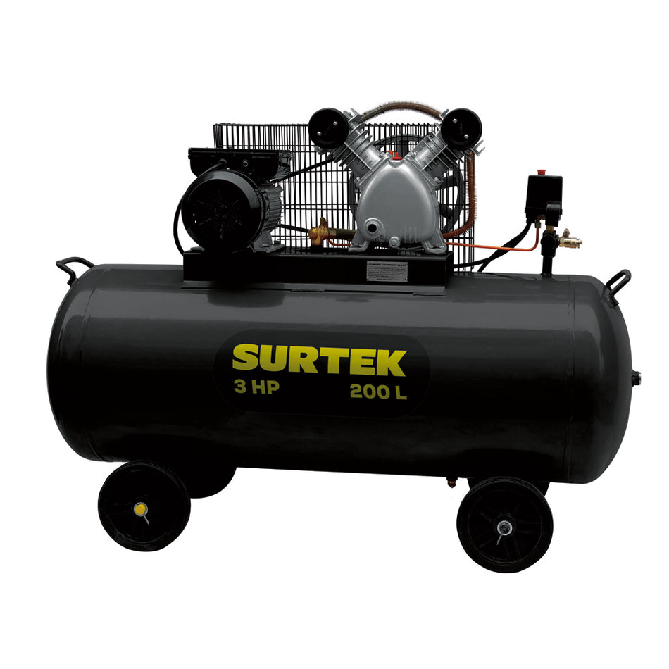 COMPRESOR DE AIRE ELECTRICO CON TRANSMISION DE BANDA 200L, 3HP, 127V SKU COMP6200B0