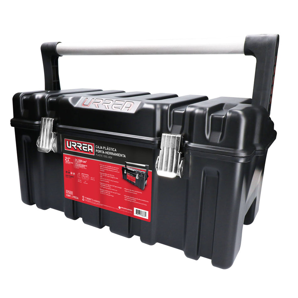 CAJA PORTAHERRAMIENTAS PLASTICA CON BROCHES METALICOS 21 X 11 X 10 SKU CPU20