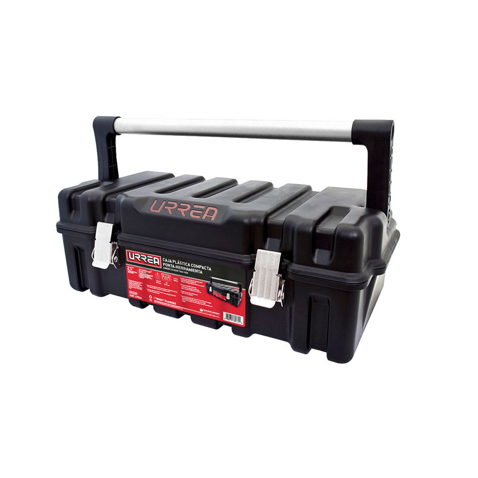 CAJA PORTAHERRAMIENTAS PLASTICA COMPACTA CON BROCHES METALICOS 21 X 11 X 7 SKU CPUC20