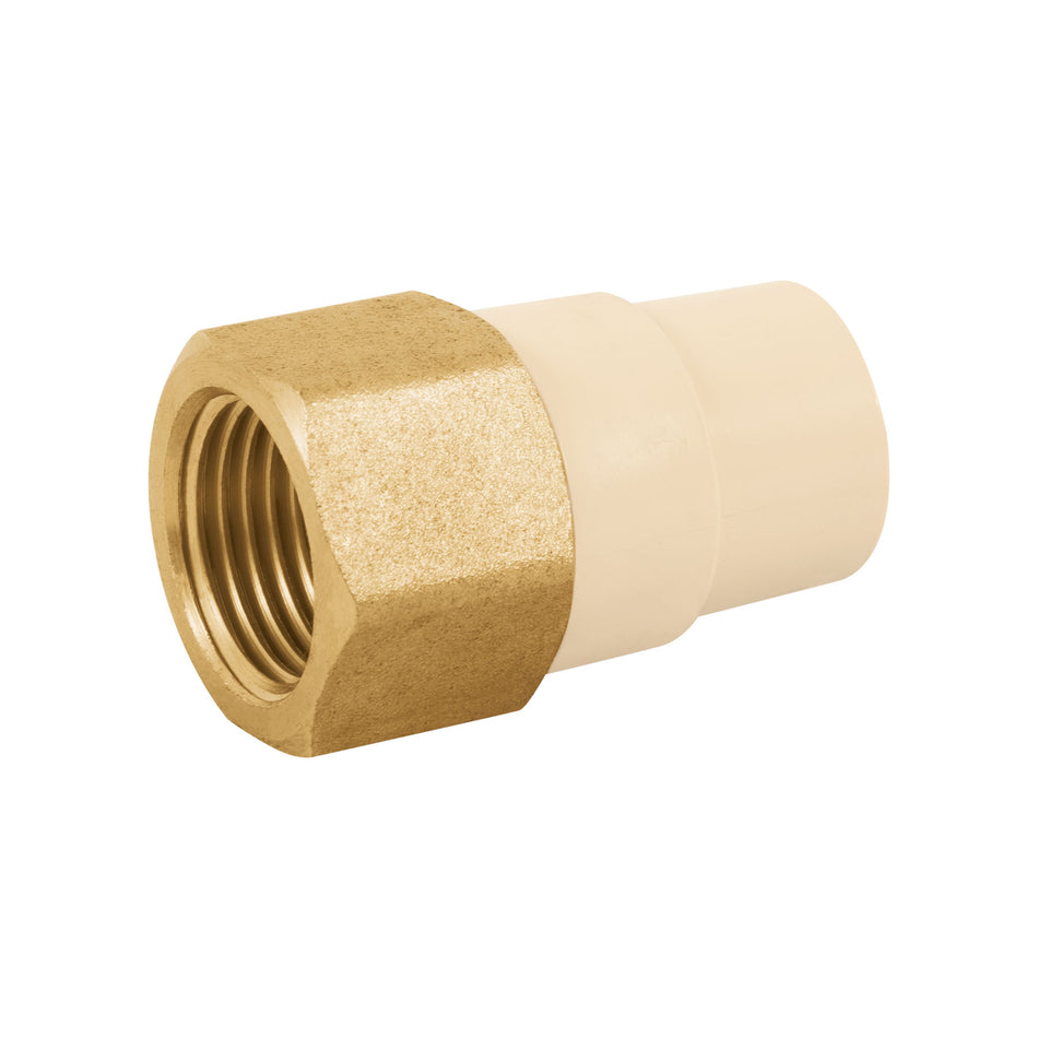 Adaptador hembra de CPVC 1/2' con inserto metálico, Foset SKU CPVC-641