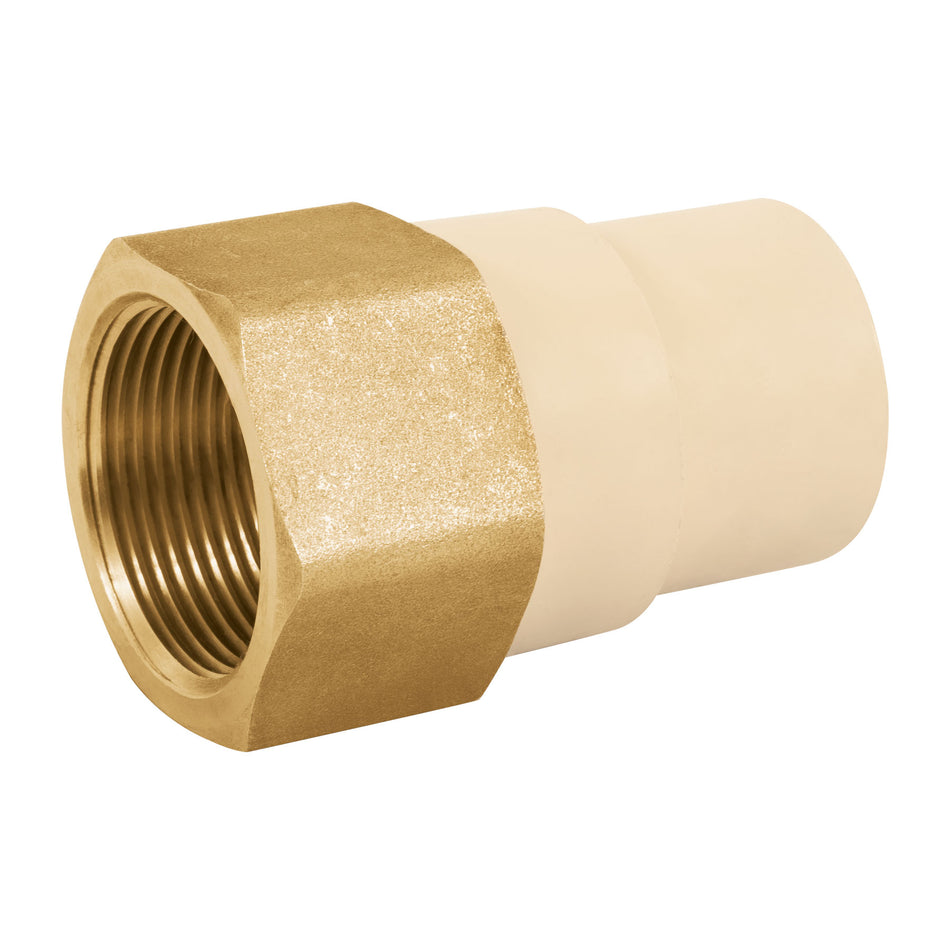 Adaptador hembra de CPVC 1-1/4' con inserto metálico, Foset SKU CPVC-644