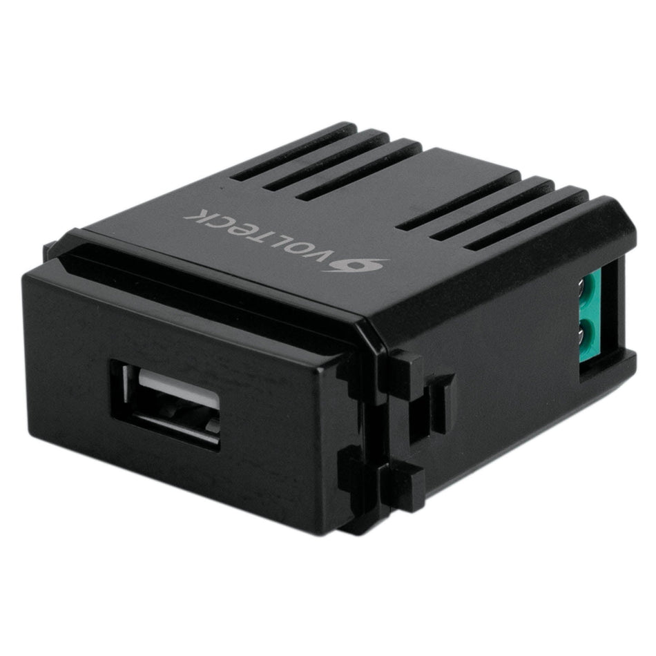 Módulo USB, línea Italiana, color negro, Volteck SKU CUSB-IN0