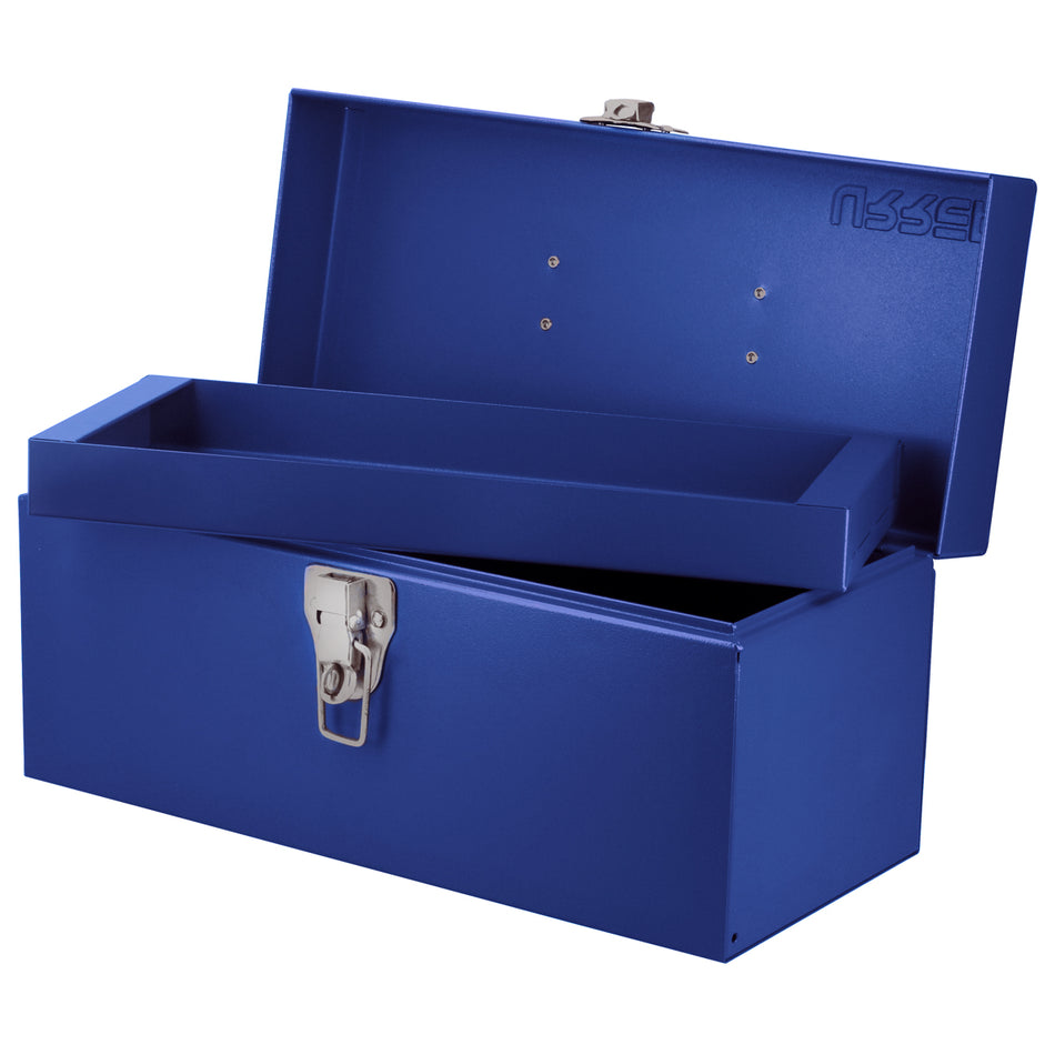 CAJA PORTAHERRAMIENTAS METALICA COLOR AZUL 14 X 6 X 6 SKU D2A
