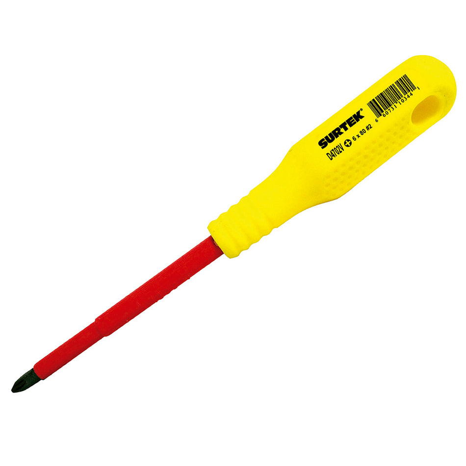 DESTORNILLADOR CON MANGO AMARILLO DIELECTRICO, PUNTA PHILLIPS 1000 V #2 X 4" SKU D402V0
