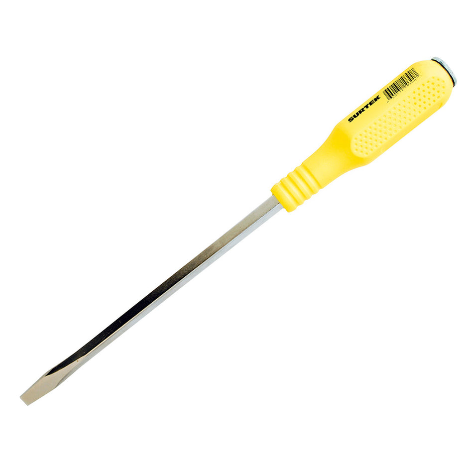 DESTORNILLADOR CON MANGO AMARILLO DE GOLPE, PUNTA PLANA BARRA CUADRADA 3/16" X 3" SKU D403G0