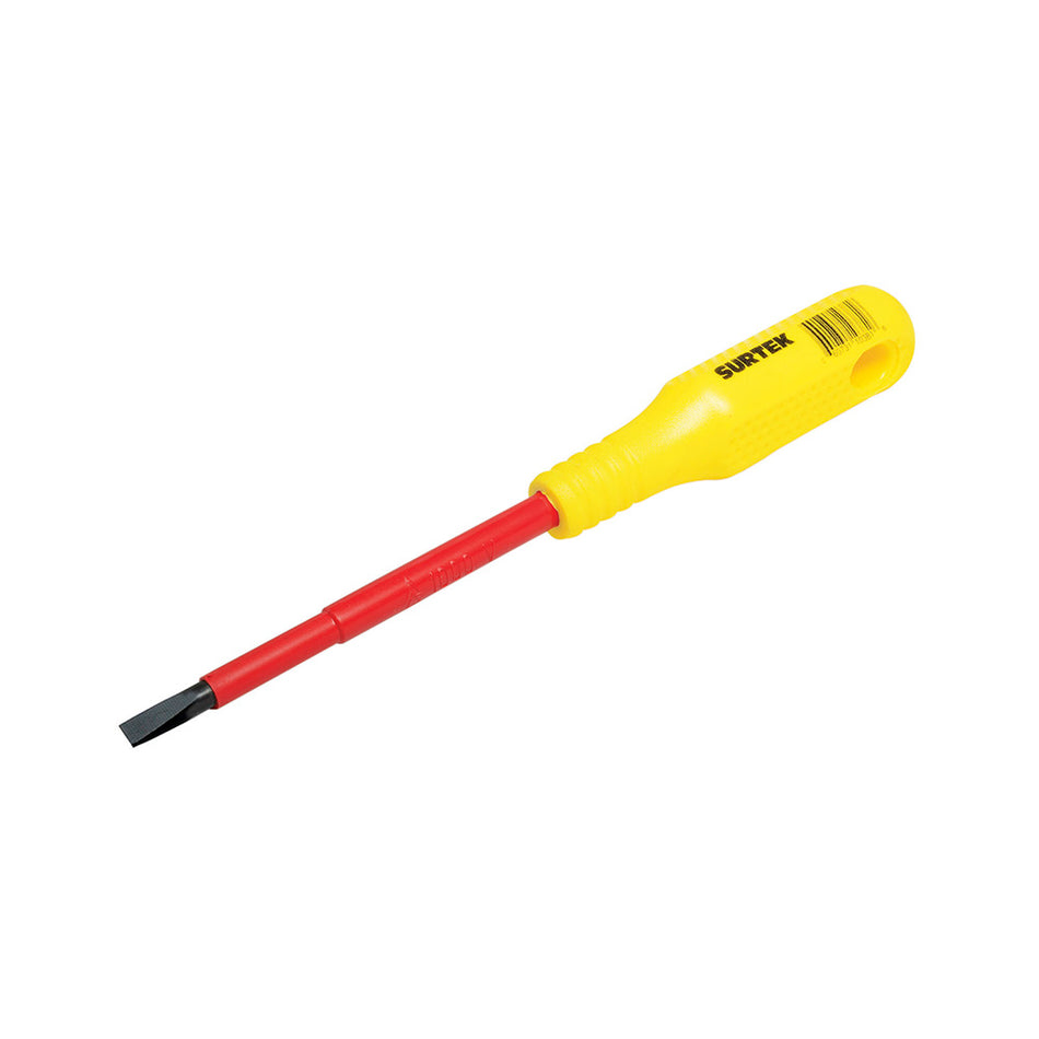 DESTORNILLADOR CON MANGO AMARILLO DIELECTRICO, PUNTA CABINET 1000 V DE 7/32" X 5" SKU D415V0
