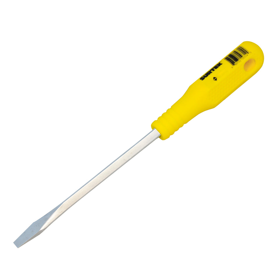DESTORNILLADOR CON MANGO AMARILLO, PUNTA PLANA BARRA CUADRADA 1/4" X 6" SKU D4690