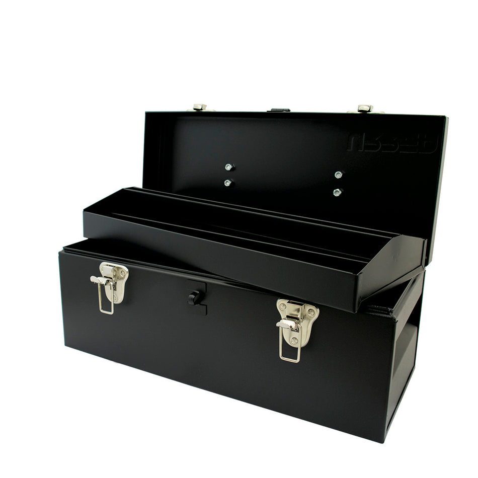 CAJA PORTAHERRAMIENTAS METALICA COLOR NEGRO 17 X 7 X 7 SKU D4C20