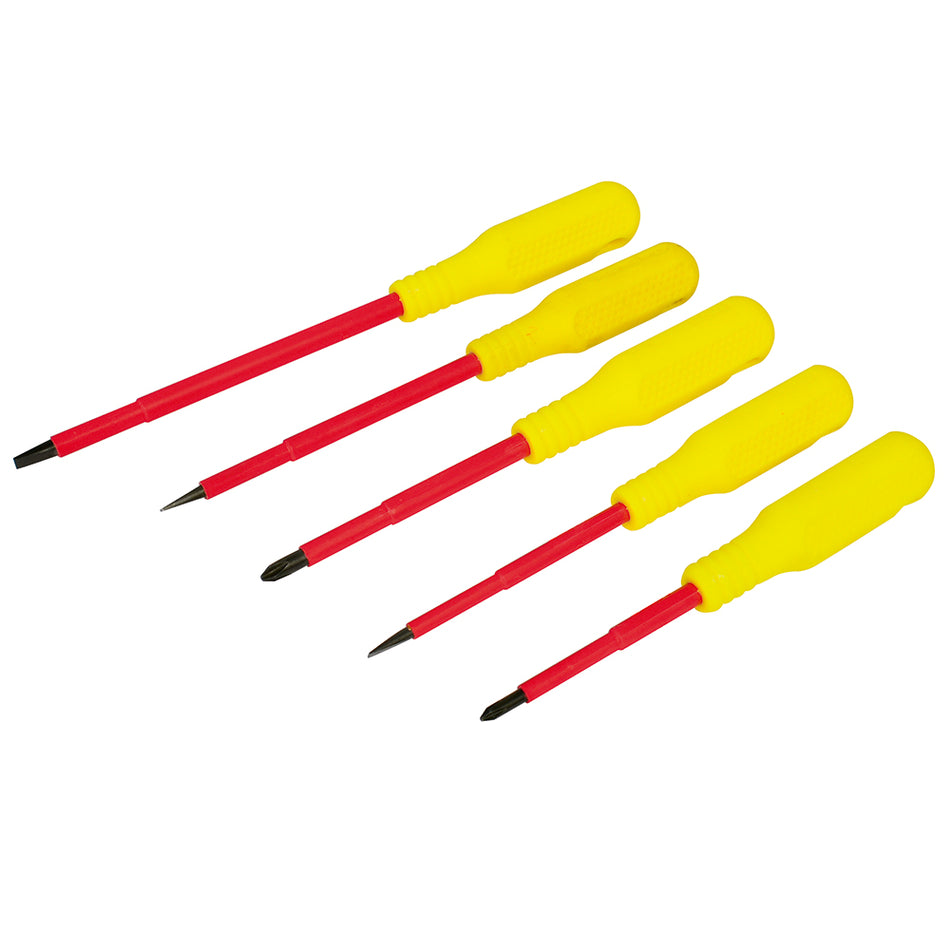 JUEGO DE DESTORNILLADORES CON MANGO AMARILLO DIELECTRICOS 1000 V COMBINADOS, 5 PIEZAS SKU D4V0