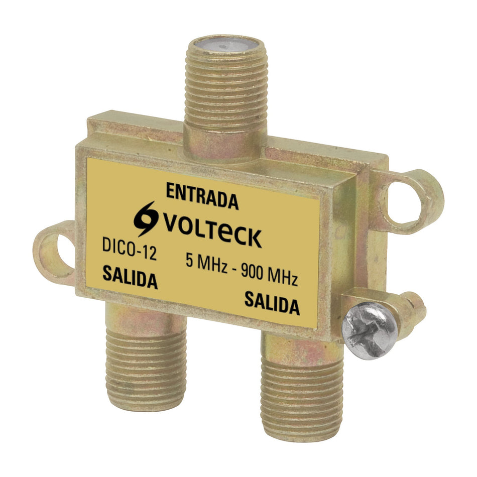 Divisor coaxial de 1 entrada y 2 salidas, Volteck SKU DICO-120