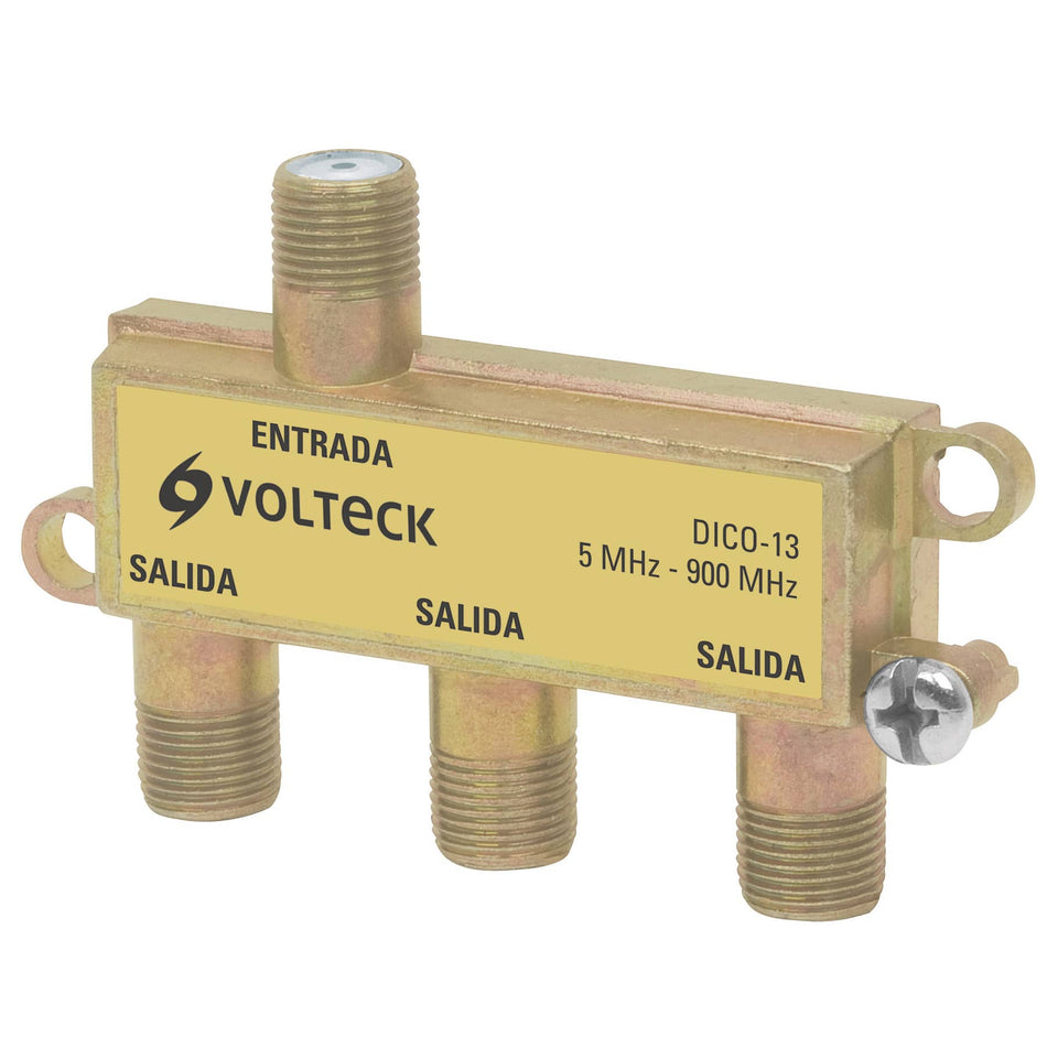 Divisor coaxial de 1 entrada y 3 salidas, Volteck SKU DICO-130