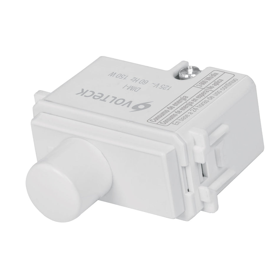 Dimmer giratorio, línea Italiana, color blanco, Volteck SKU DIM-IB0