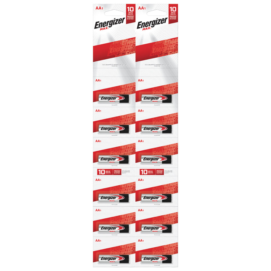 TIRA DE PILAS ALCALINAS ENERGIZER® "AA", 12 PIEZAS SKU E91BP1X120