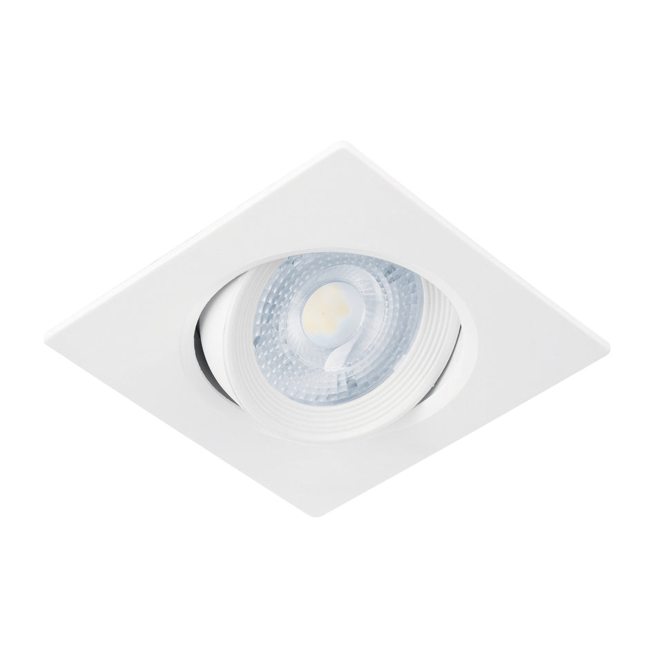 Luminario de LED 5 W empotrar cuadrado blanco spot dirigible SKU EMP-106L0