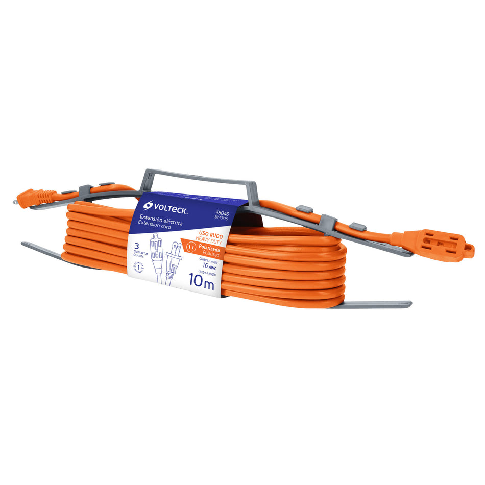 Extensión eléctrica de uso rudo 10 m 2x16 AWG, Volteck SKU ER-10X160