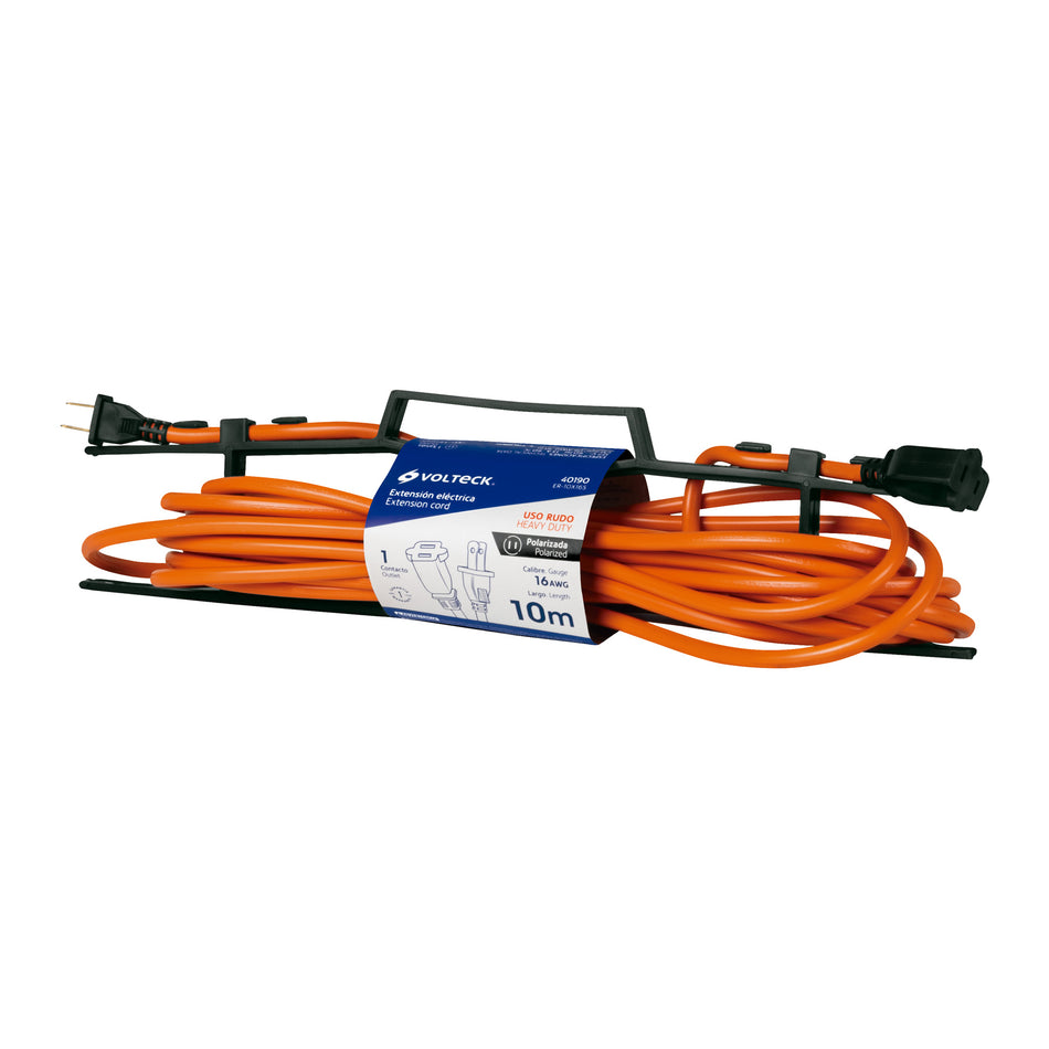 Extensión eléctrica uso rudo 10 m 2x16 AWG para 1 clavija SKU ER-10X16S0