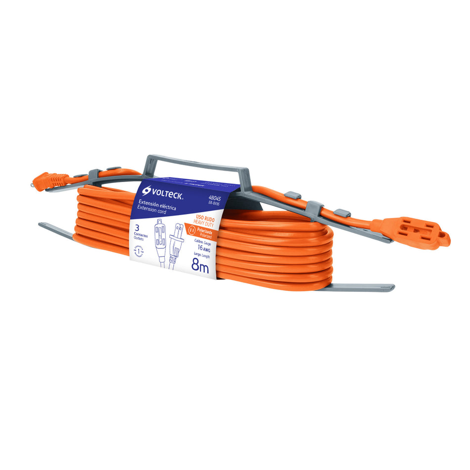 Extensión eléctrica de uso rudo 8 m 2x16 AWG, Volteck SKU ER-8X160