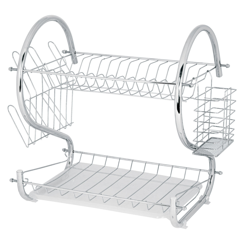 Escurridor de acero cromado con 2 niveles para trastes SKU ETR-2