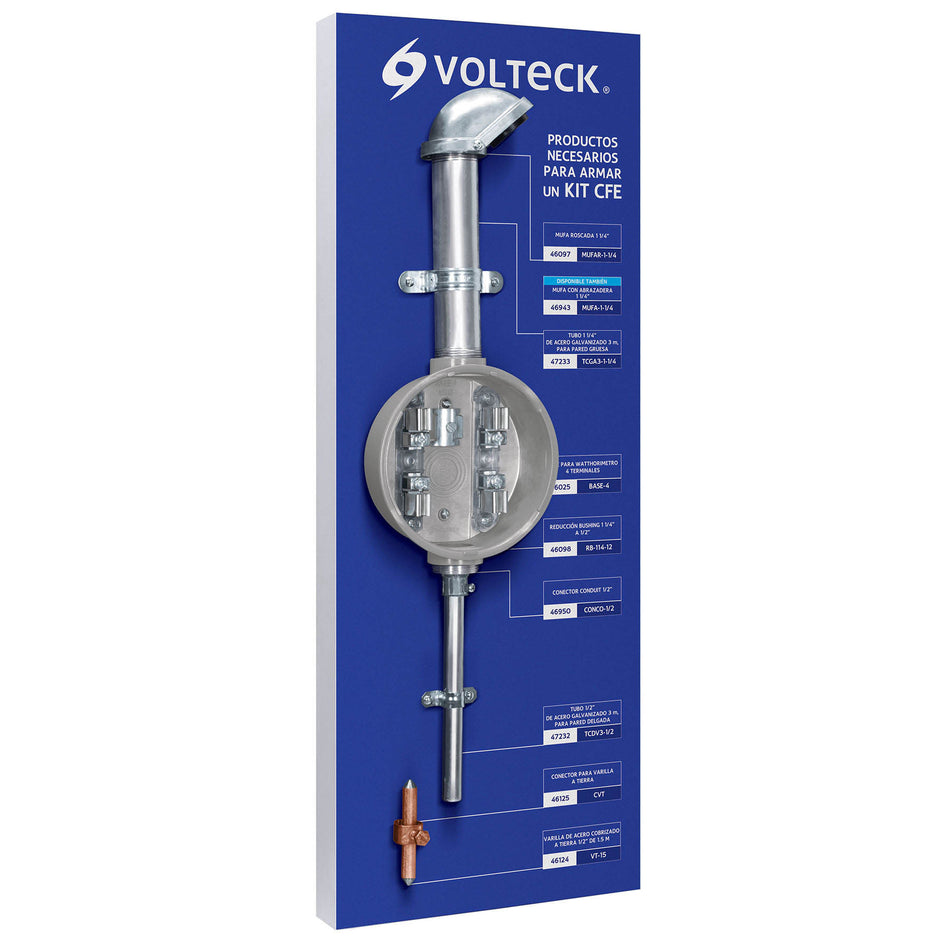 Tablero exhibidor de Kit CFE, Volteck SKU EX-KIT-CFE0