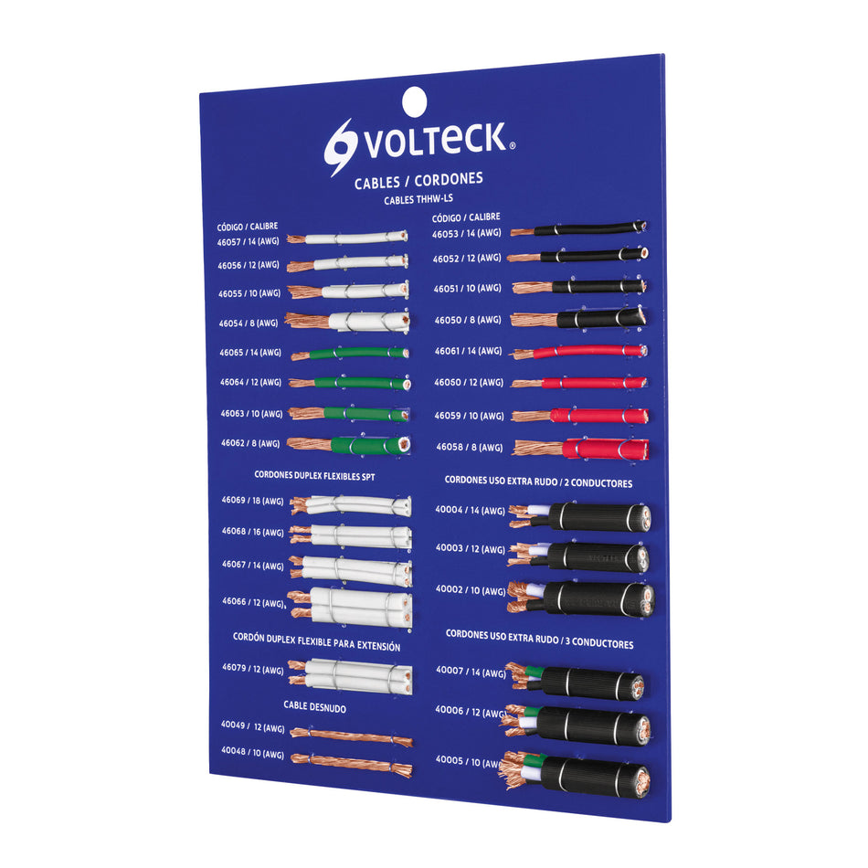 Exhibidor Volteck de cables y cordones SKU EXVK-CAB0