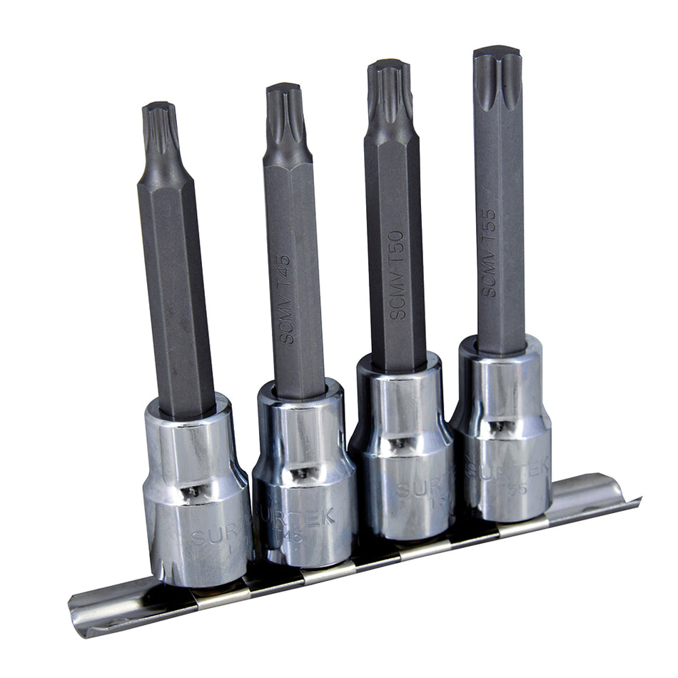 JUEGO DE DADOS CON PUNTA LARGA TORX CUADRO DE 1/2", 4 PIEZAS SKU F5800TL0