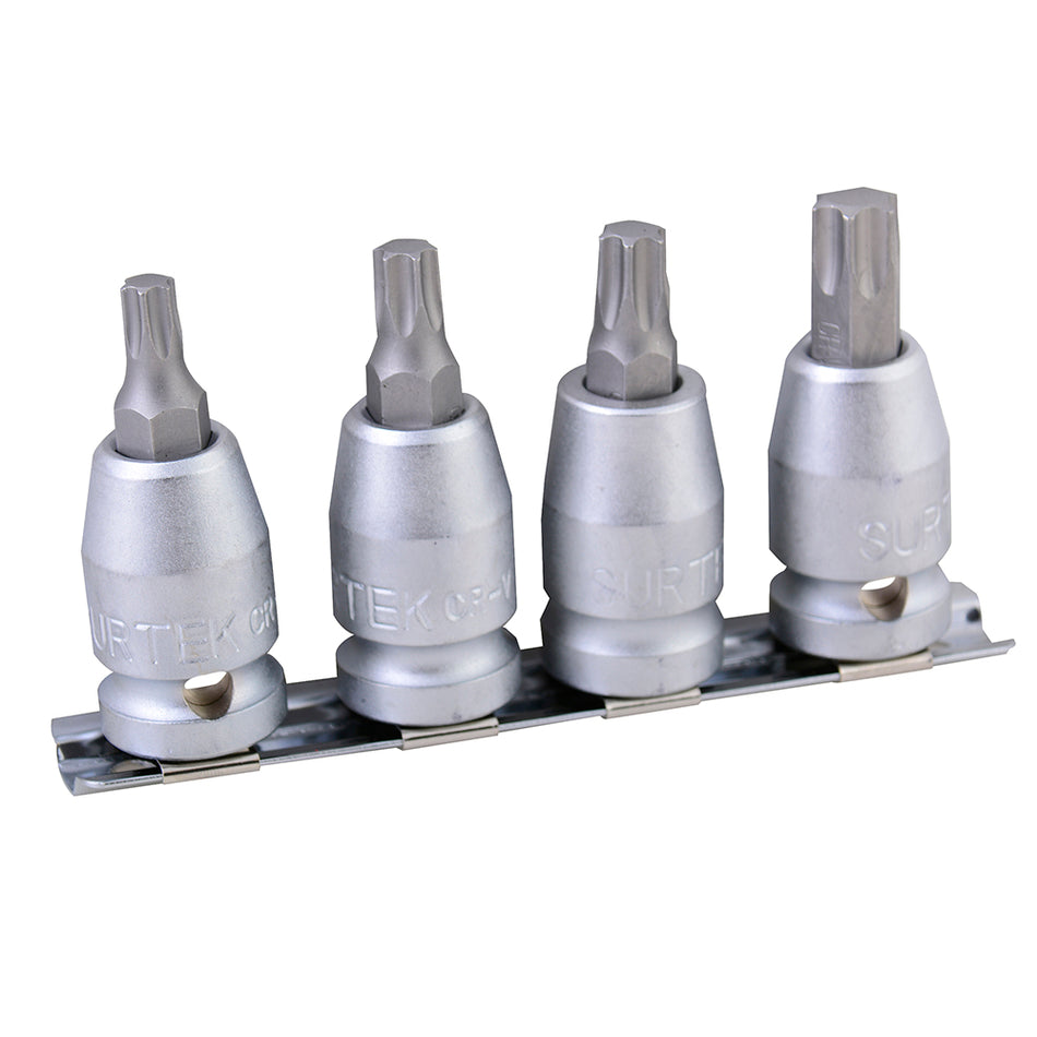 JUEGO DE DADOS CON PUNTA TORX CUADRO DE 1/2", 4 PIEZAS SKU F5800T0